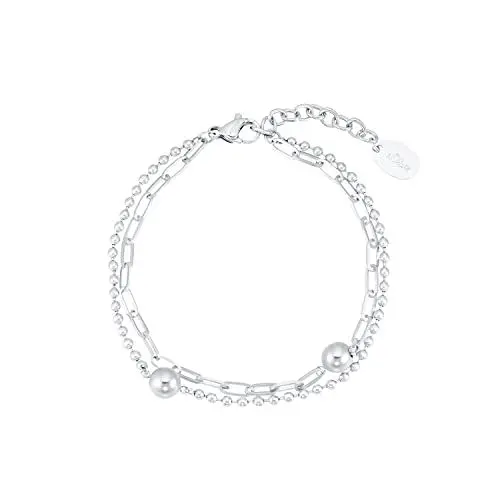 Produktbild: s.Oliver Armband Edelstahl Damen Armschmuck, 17+3 cm, Silber, Kommt in Schmuck Geschenk Box, 2035762