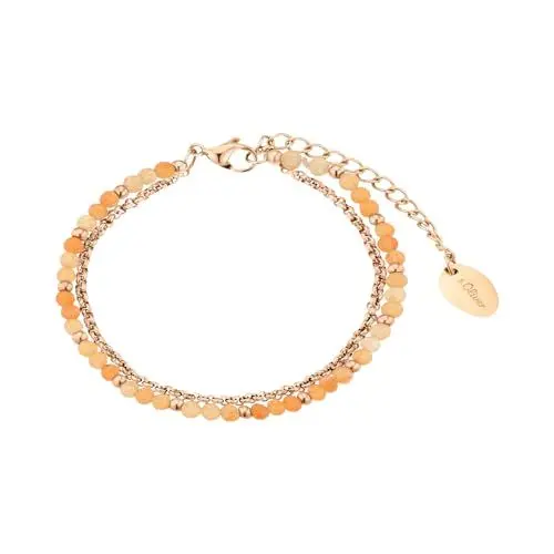 Produktbild: s.Oliver Armband Edelstahl Damen Armschmuck, mit Aventurin, 16+4 cm, Roségold, Kommt in Schmuck Geschenk Box, 2037979