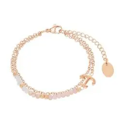 Produktbild: s.Oliver Armband Edelstahl Damen Armschmuck, mit Glas, 16+4 cm, Roséfarben, Anker, Kommt in Schmuck Geschenk Box, 2018350
