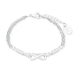 Produktbild: s.Oliver Armband Edelstahl Damen Armschmuck, mit Glas, 16+4 cm, Silber, Infinity, Kommt in Schmuck Geschenk Box,