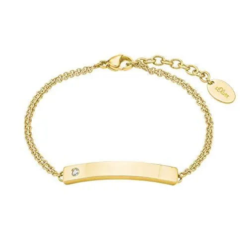 Produktbild: s.Oliver Armband Edelstahl Damen Armschmuck, mit Kristall, 17+3 cm, Gold, Kommt in Schmuck Geschenk Box, 2028471
