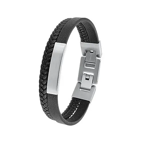Produktbild: s.Oliver Armband Edelstahl Leder Jungen Kinder Armschmuck, 16+1,5 cm, Schwarz, Kommt in Schmuck Geschenk Box, 2036870