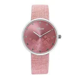 Produktbild: s.Oliver Armbanduhr Damen Quarzuhr Analog, mit Textil Armband, Apricot, 5 bar Wasserdicht, Kommt in Uhren Geschenk Box, 2033560