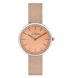 Produktbild: s.Oliver Armbanduhr Damen Quarzuhr Analog, mit Textil Armband, Rosa, 5 bar Wasserdicht, Kommt in Uhren Geschenk Box, 2033549
