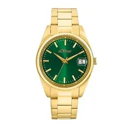 Produktbild: s.Oliver Armbanduhr Herren Quarzuhr Analog, mit Edelstahl Armband, Gold, 5 bar Wasserdicht, Kommt in Uhren Geschenk Box, 2033530