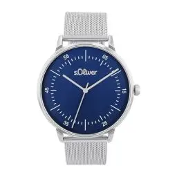 Produktbild: s.Oliver Armbanduhr Herren Quarzuhr analog, mit Edelstahl Armband, Silber, 5 bar wasserfest, Kommt in Uhren Geschenk Box, 2036543