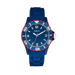 Produktbild: s.Oliver Armbanduhr Jungen Kinder Quarzuhr Analog, mit Silikon Armband, Blau, 3 bar Wasserdicht, Kommt in Uhren Geschenk Box, 2036495
