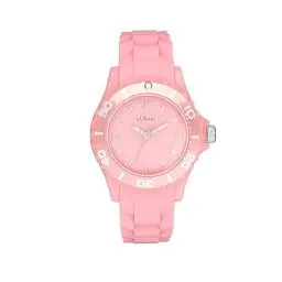 Produktbild: s.Oliver Armbanduhr Mädchen Kinder Quarzuhr Analog, mit Silikon Armband, Rosa, 3 bar Wasserdicht, Kommt in Uhren Geschenk Box, 2036502