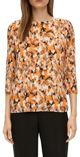 Produktbild: s.Oliver BLACK LABEL Chiffon-Bluse mit Plisseefalten