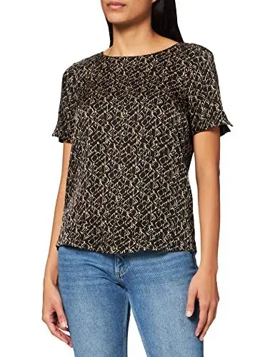 Produktbild: s.Oliver BLACK LABEL Damen 150.10.111.10.100.2108130 Bluse, schwarz, 38