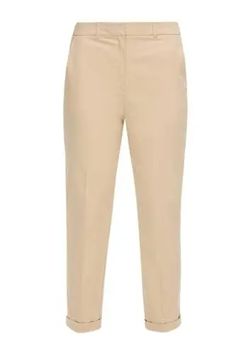 Produktbild: s.Oliver BLACK LABEL Tapered-Leg-Hose aus Baumwollmix mit Bundfalte beige 44