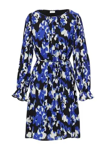 Produktbild: s.Oliver BLACK LABEL Viskosekleid mit Plisseeärmeln schwarz 32