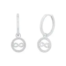 Produktbild: s.Oliver Creolen 925 Sterling Silber Damen Ohrschmuck, mit Zirkonia synth., 2,5 cm, Silber, Infinity, Kommt in Schmuck Geschenk Box, 2032568