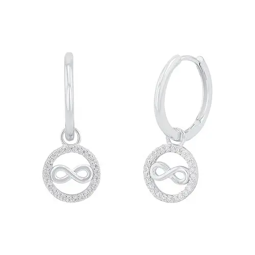 Produktbild: s.Oliver Creolen 925 Sterling Silber Damen Ohrschmuck, mit Zirkonia synth., 2,5 cm, Silber, Infinity, Kommt in Schmuck Geschenk Box, 2032568