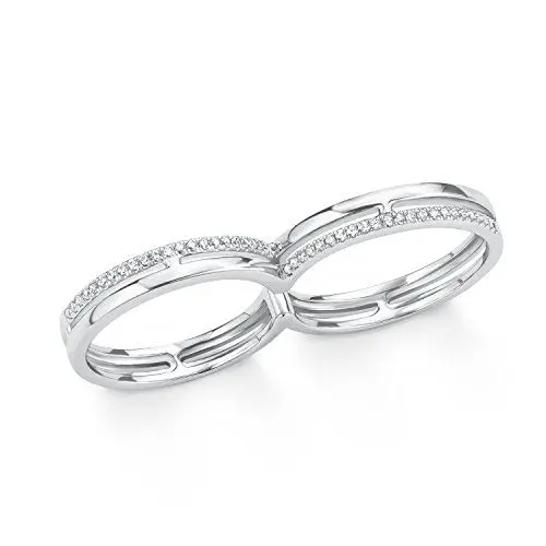 Produktbild: s.Oliver Damen-Ring Doppelring 925 Silber rhodiniert Zirkonia weiß Gr. 52 (16.6) - 2015103