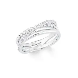 Produktbild: s.Oliver Damen-Ring Sterling Silber 925 Zirkonia (synth.) rhodiniert-Breite 7mm