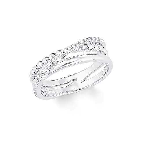 Produktbild: s.Oliver Damen-Ring Sterling Silber 925 Zirkonia (synth.) rhodiniert-Breite 7mm