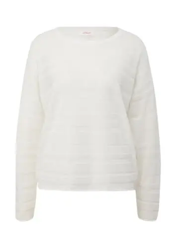 Produktbild: s.Oliver Damen 2144367 Pullover mit Musterstruktur, Creme 0210,36