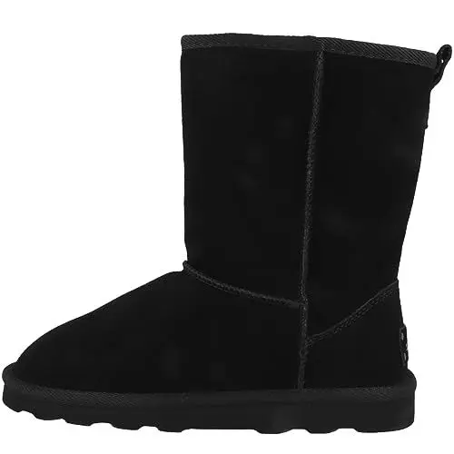 Produktbild: s.Oliver Damen Winterstiefel ohne Absatz aus Wildleder Gefüttert Schwarz (Black), 40