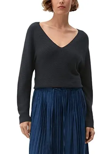 Produktbild: s.Oliver Damen Fine Knit Jumper Feinstrickpullover, Navy, 38 EU