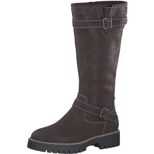 Produktbild: s.Oliver Damen Hohe Stiefel ohne Absatz Kniehoch Blockabsatz, Braun (Dark Brown), 39 EU