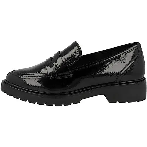 Produktbild: s.Oliver Damen Loafer ohne Absatz Lack Elegant Vegan Schwarz (Black Patent), 40