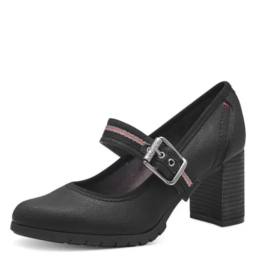 Produktbild: s.Oliver Damen Pumps mit Riemen mit Blockabsatz Bequem, Schwarz (Black), 39 EU
