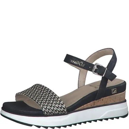 Produktbild: s.Oliver Damen Sandalen mit Keilabsatz Vegan, Schwarz (Black), 40