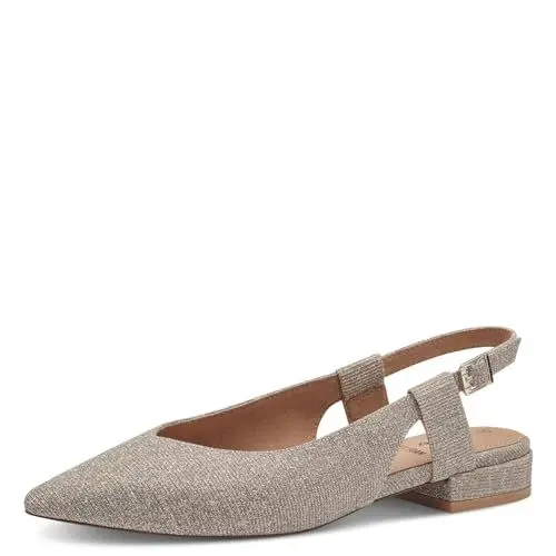 Produktbild: s.Oliver Damen Slingpumps Spitz Vegan, Gold (Champagne Glit), 39 EU