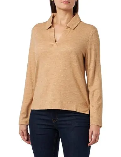 Produktbild: s.Oliver Damen T-Shirt Langarm Brown 48