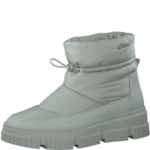 Produktbild: s.Oliver Damen Winterstiefeletten ohne Absatz Gefüttert Plateau Vegan Grün (Mint), 40
