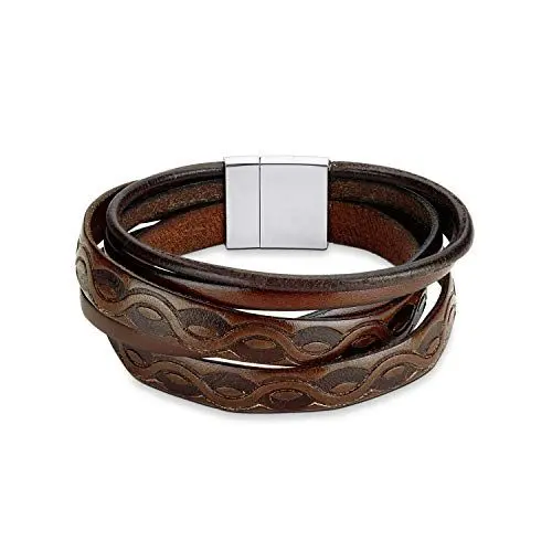 Produktbild: s.Oliver Herren-Armband Edelstahl Leder 21 cm - 524230