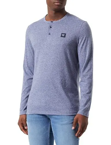 Produktbild: s.Oliver Herren 2138648 Henley Shirt Langarm, meliert, Grey, 3XL