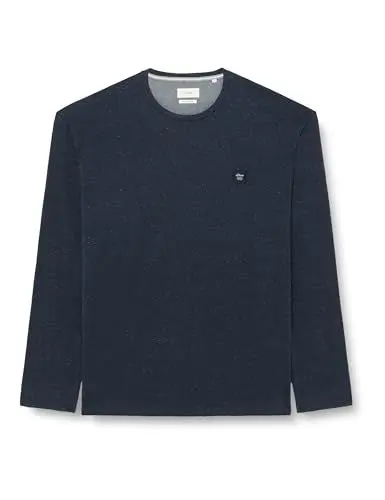 Produktbild: s.Oliver Herren 2143396 Langarmshirt in melierter Optik, 59W2 blau, 3XL