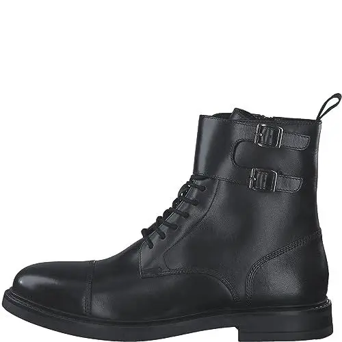 Produktbild: s.Oliver Herren Stiefeletten zum Schnüren aus Leder mit Schnallen Schwarz (Black), 43