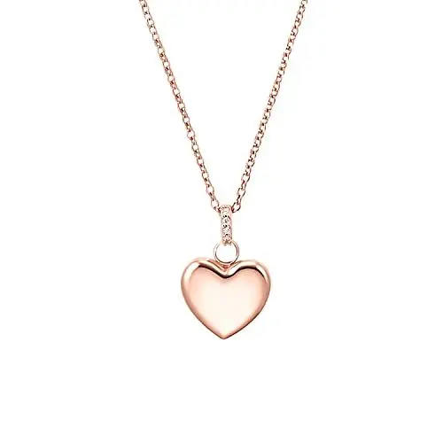 Produktbild: s.Oliver Kette mit Anhänger 925 Sterling Silber Damen Halsschmuck, mit Zirkonia synth., 42+3 cm, Roséfarben, Herz, Kommt in Schmuck Geschenk Box, 2032598