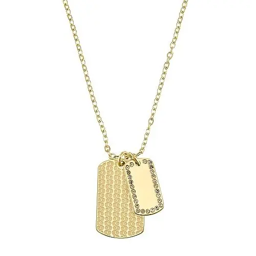 Produktbild: s.Oliver Kette mit Anhänger Edelstahl Damen Halsschmuck, mit Zirkonia synth., 55+5 cm, Gold, Kommt in Schmuck Geschenk Box, 2036841