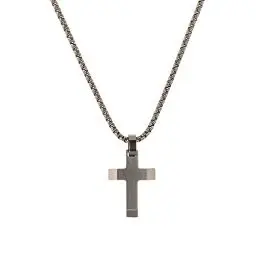 Produktbild: s.Oliver Kette mit Anhänger Edelstahl Jungen Kinder Halsschmuck, 40+3 cm, Silber, Kreuz, Kommt in Schmuck Geschenk Box,