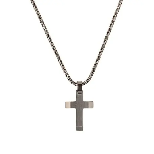 Produktbild: s.Oliver Kette mit Anhänger Edelstahl Jungen Kinder Halsschmuck, 40+3 cm, Silber, Kreuz, Kommt in Schmuck Geschenk Box,