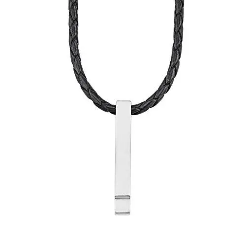 Produktbild: s.Oliver Kette mit Anhänger Edelstahl Leder Herren Halsschmuck, 47+3 cm, Schwarz, Kommt in Schmuck Geschenk Box, 2027434