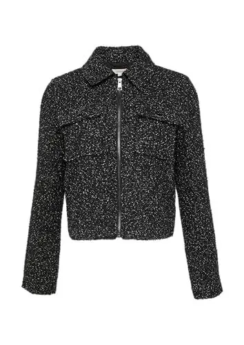 Produktbild: s.Oliver Kurze Boucléjacke mit aufgesetzten Taschen schwarz 44