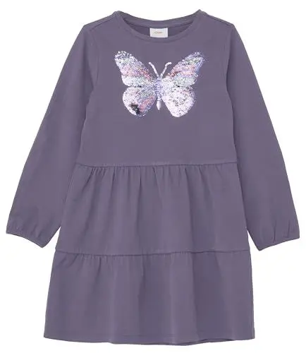 Produktbild: s.Oliver Mädchen 2149450 Midikleid mit Pailletten, 4873 Lila, 104