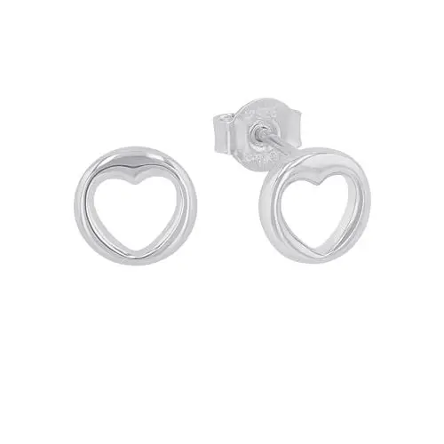 Produktbild: s.Oliver Ohrstecker 925 Sterling Silber Damen Ohrschmuck, 0,8 cm, Silber, Herz, Kommt in Schmuck Geschenk Box, 2035754