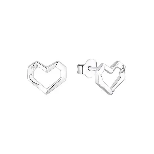 Produktbild: s.Oliver Ohrstecker 925 Sterling Silber Damen Ohrschmuck, mit Zirkonia synth., 0,8 cm, Silber, Herz, Kommt in Schmuck Geschenk Box, 2036856