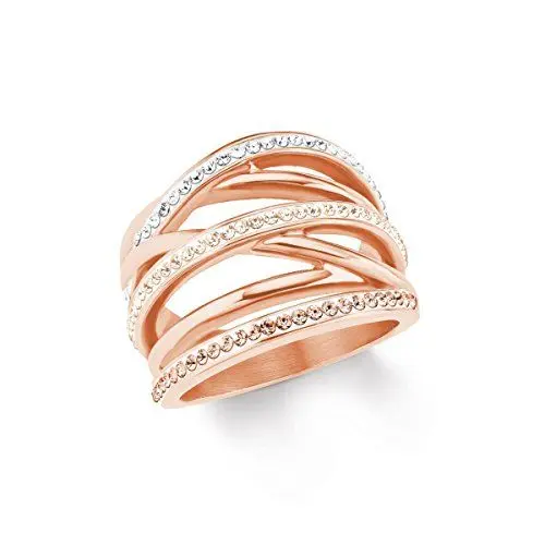 Produktbild: s.Oliver Ring Edelstahl Damen Ringe, mit Kristall, Apricot, Kommt in Schmuck Geschenk Box
