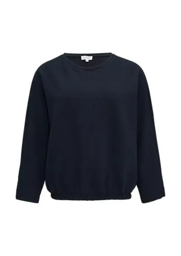 Produktbild: s.Oliver Strukturiertes Sweatshirt mit Fledermausarm im O-Shape Navy 38