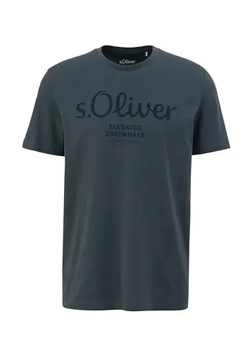Produktbild: Baumwoll-T-Shirt mit Logo-Print dunkelgrau L