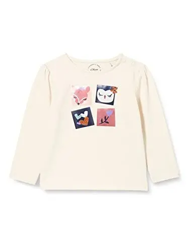Produktbild: s.Oliver Unisex Baby 2120128 Langarmshirt, Weiß #Eae3e1, 68