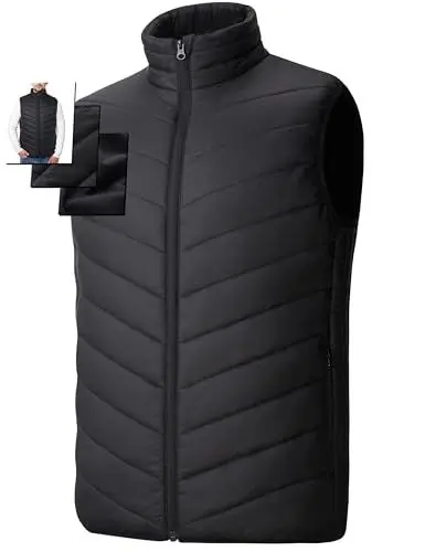 Produktbild: SOLJIKYE Beheizbare Weste, Polarfleece Heizweste Herren Damen, Weiche und Warme Beheizbare jacke, Beheizte Weste mit 3 Heizstufen(Ohne Powerbank),Lila Schwarz,XL