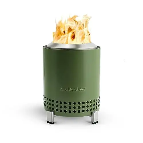 Produktbild: Solo Stove Mesa Tisch-Feuerstelle mit Ständer | Raucharmes Mini-Feuer für den Außenbereich für Stadt & Vororte | Angetrieben durch Pellets oder Holz, Edelstahl, mit Reisetasche, 17,5 x 13 cm, 635 g,